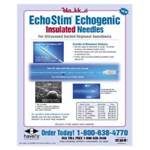 EchoStim Echogenic Ultrasound Needle 21g 4" Facet Tip