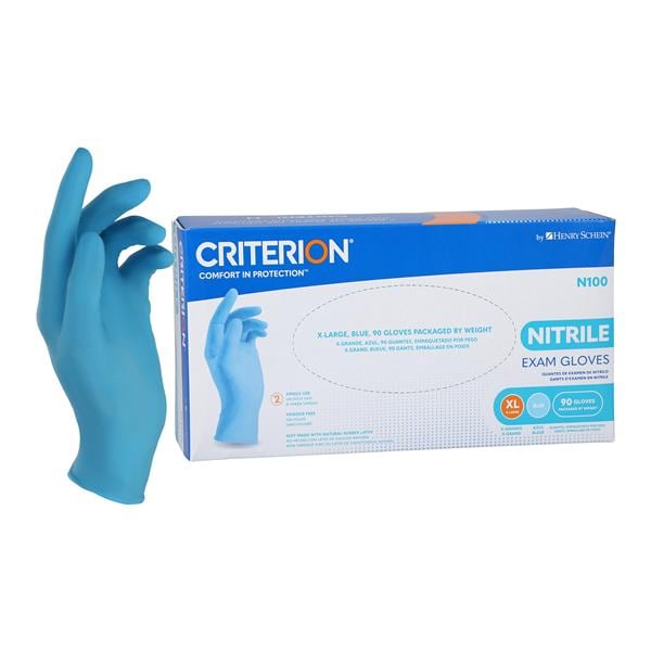 Criterion N100 Nitrile Exam Gloves X-Large Standard Blue Non-Sterile, 10 BX/CA