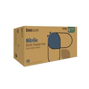 BeeSure Nitrile Exam Gloves X-Small Light Blue Non-Sterile, 10 BX/CA