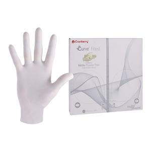 Curve Nitrile Exam Gloves Pro White Non-Sterile, 10 BX/CA