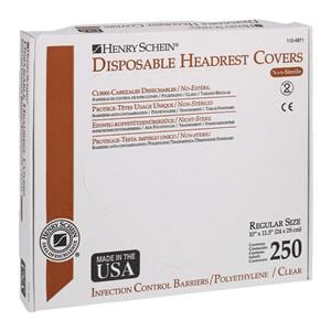 Headrest Cover 11.5 in x 10 in Plastic Clear Disposable 250/Bx