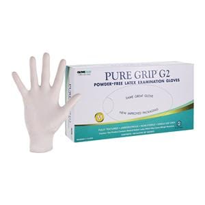 Pure Grip G2 Latex Exam Gloves Medium White Non-Sterile