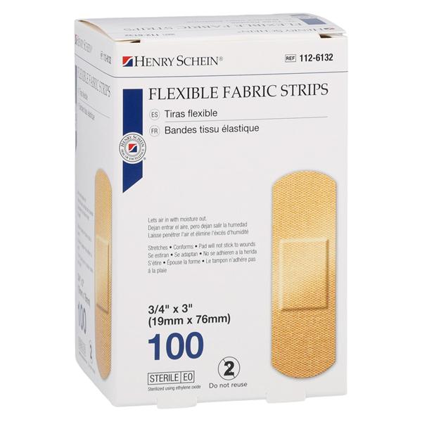 Strip Bandage Fabric 3/4x3" Flesh Sterile 100/Bx