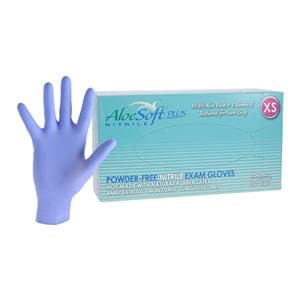 AloeSoft Plus Nitrile Exam Gloves X-Small Blue Non-Sterile