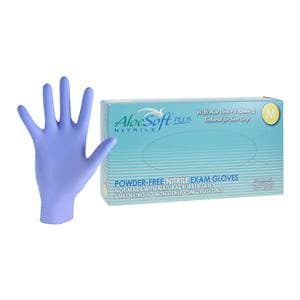 AloeSoft Plus Nitrile Exam Gloves Medium Blue Non-Sterile, 10 BX/CA