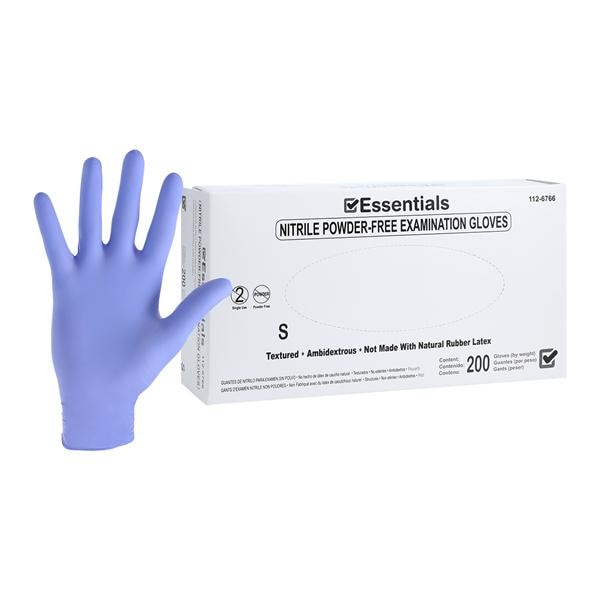 Essentials Nitrile Exam Gloves Small Periwinkle Non-Sterile