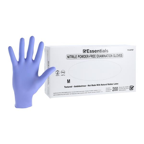 Essentials Nitrile Exam Gloves Medium Periwinkle Non-Sterile, 10 BX/CA