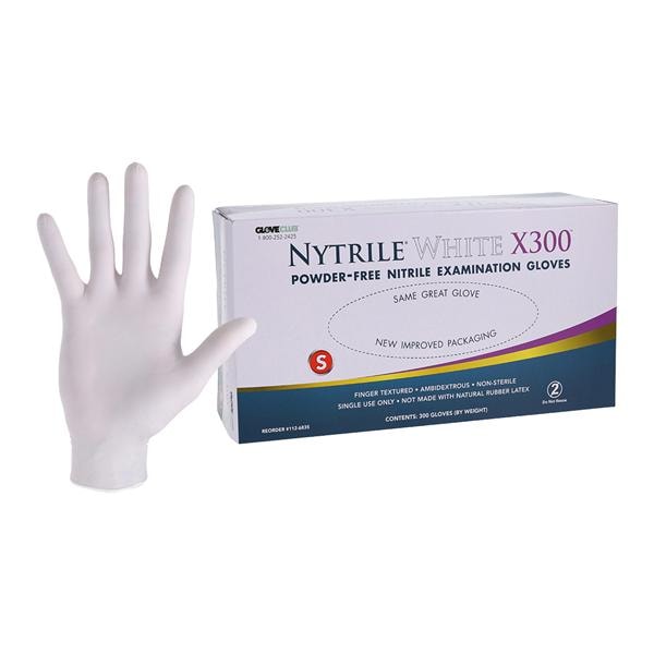 Nytrile White X300 Nitrile Exam Gloves Small White Non-Sterile