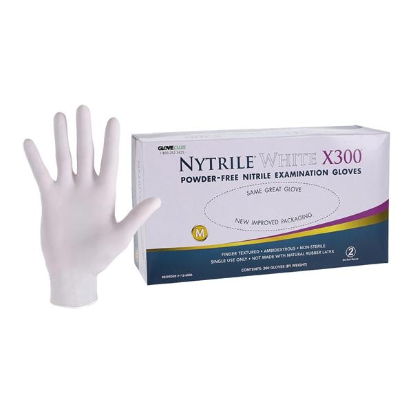 Nytrile White X300 Nitrile Exam Gloves Medium White Non-Sterile