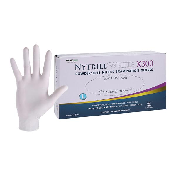 Nytrile White X300 Nitrile Exam Gloves Large White Non-Sterile