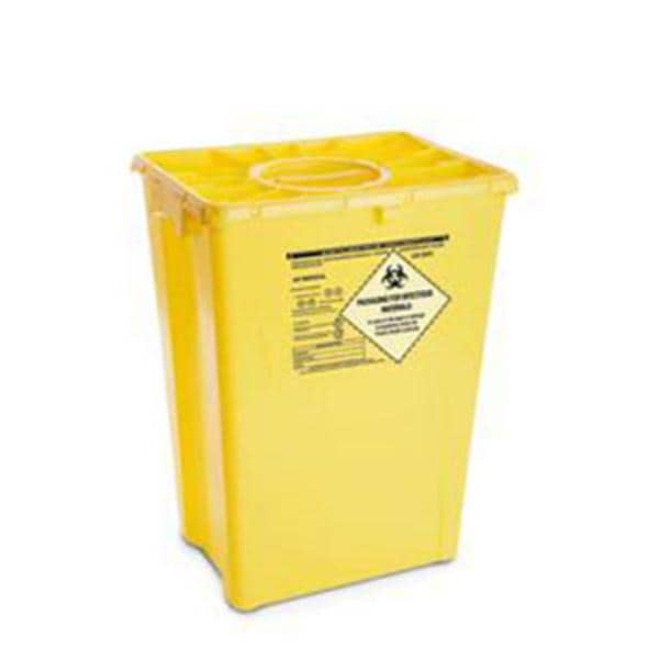 Sharps Container 12gal Yellow 13x17-5/16x20-13/16" 2Ld Hrzntl Drp PE 8/Ca