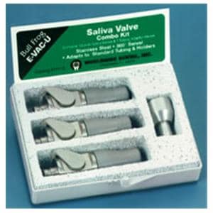 Saliva Ejector Valve Stainless Steel Combo Kit Autoclavable w/ Smth Lvr Actn Ea
