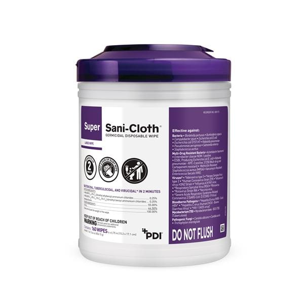 Super Sani-Cloth Surface Wipe Disinfectant Large Canister 160/Cn