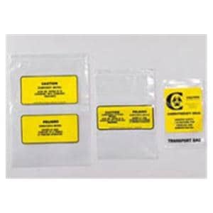 Chemotherapy Transport Bag 4mil 9x12" Yellow/Black Zipper Closure Plastic 500/Ca