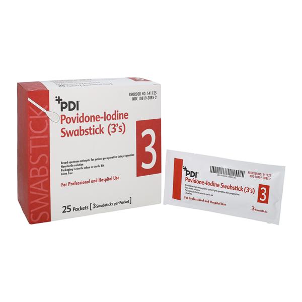 Surgical Prep Swabstick Povidone-Iodine 10% 3's 4