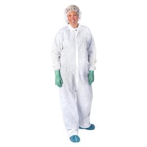 Staff Coverall Heavyweight Polypropylene 4X Large White 25/Ca