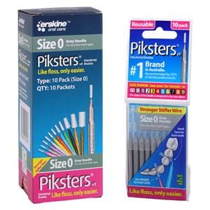 Piksters Interdental Brush Size 0 Grey 10pk/Bx, 10 BX/CA