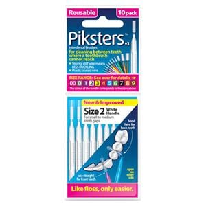 Piksters Interdental Brush Size 2 White 10pk/Bx