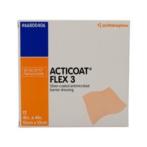 Acticoat Flex 3 Polyester Wound Dressing 4x4" Sterile Blue/Green LF
