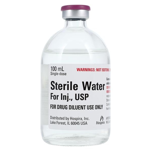Water for Injection Injection 100mL Preservative Free SDV 100mL 25/Ca