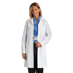 META Lab Coat 5 Pockets Long Sleeves 37 in White Womens Ea