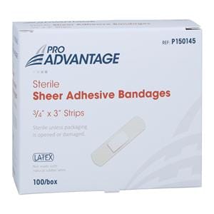 Pro-Advantage Strip Bandage Sheer 3/4x3" Tan Sterile 100/Bx, 12 BX/CA