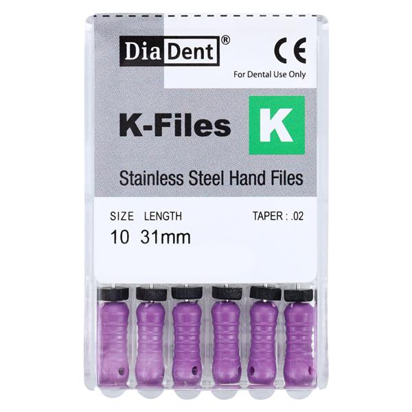 Hand K-File 31 mm Size 10 Stainless Steel Purple 6/Pk