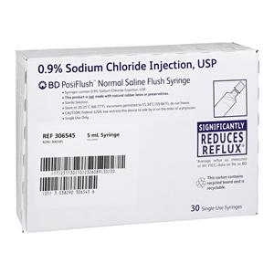 Normal Saline 0.9% IV Flush Solution - Prefilled Syringe 5mL 30/Bx