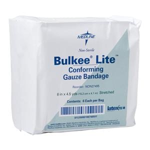 Bulkee Lite Gauze Bandage Cotton 6"x4.4yd 3 Ply Non-Sterile 48/Ca