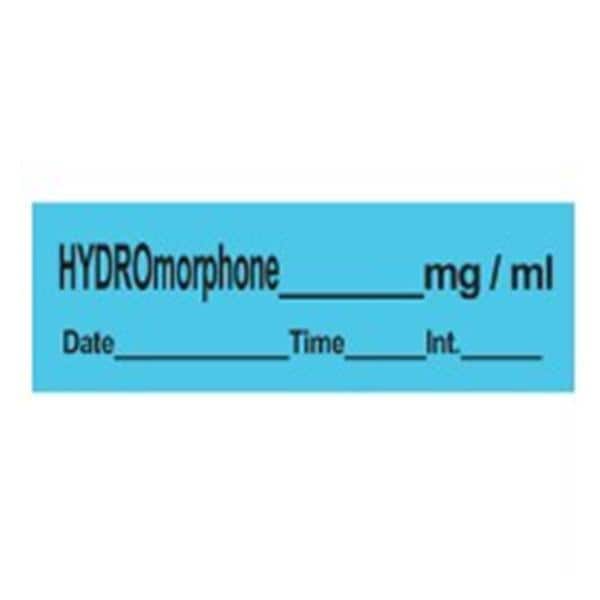 Anesthesia Label DTI Hydromorphone mg/ml Blue 1-1/2x1/2" 600/Rl