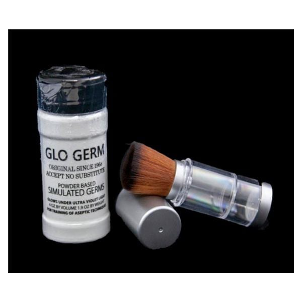 Glo-Brush Powder Applicator Brush Adj Flw w/ 4oz of Glo-Germ Pwd / Rfl Rsrvr Ea