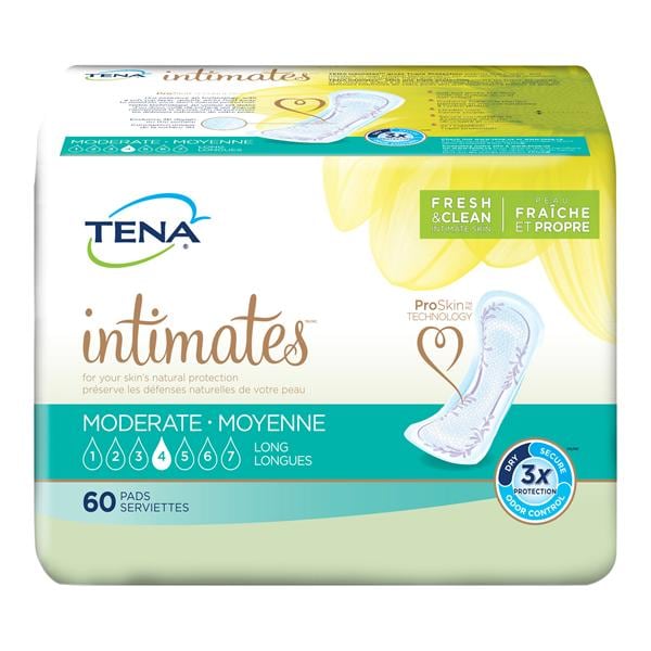 Tena Serenity Incontinence Pad Unisex 12" Moderate White Odor Protection 3x60/Ca