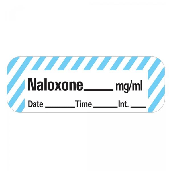 Anesthesia Label DTI Naloxone mg/ml White/Blue 1-1/2x1/2" 600/Rl