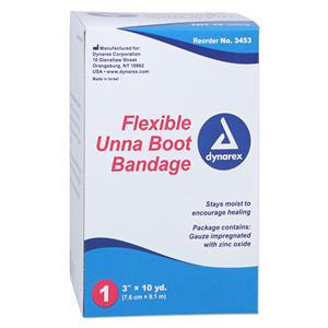 Unna Boot Bandage Zinc Oxide 3"x10yd White Non-Sterile 12/Ca