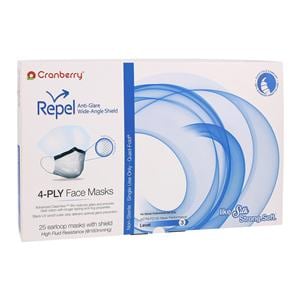 Repel Surgical Combination Mask / Shield ASTM Level 3 Anti-Fog Slvr / Prl 25/Bx