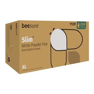 BeeSure Slim Nitrile Exam Gloves X-Large White Non-Sterile