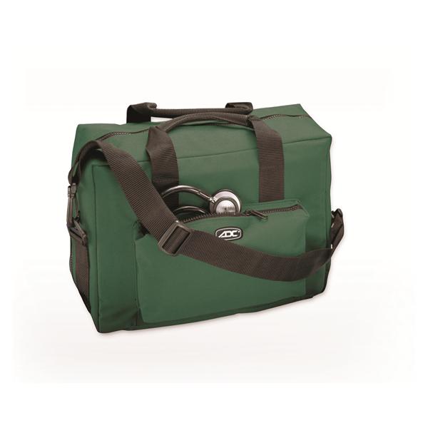 Medical Bag 14x9.5x6" Dark Green 2 Zpr 2 Cntr Hndl/Rmvbl Shldr Strp