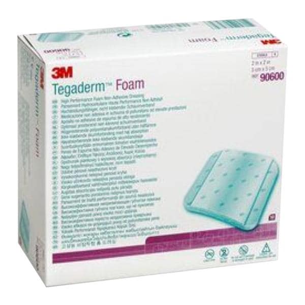 Tegaderm Foam Foam Dressing 2x2" Sterile Square Non-Adhesive Tan LF