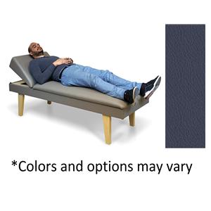 Inwood Recovery Couch Maple Laminate Leg Indigo Blue With Adjustable Headrest Ea