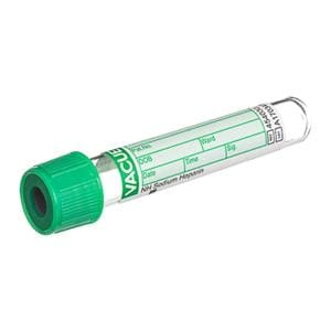 Vacuette Venous Blood Collection Tube Green/Green 13x75mm 4mL Pl-Cp Plstc 50/Pk, 24 PK/CA