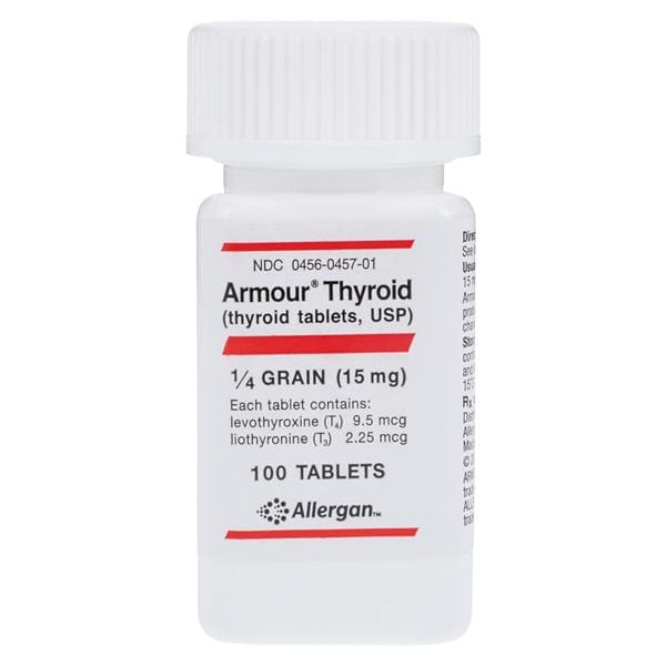 Armour Thyroid Tablets 1/4 Grain 15mg Bottle 100/Bt