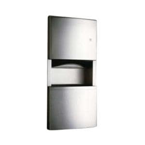 Contura Series Paper Towel Dispenser/Waste Receptacle Stn Stainless Steel Ea