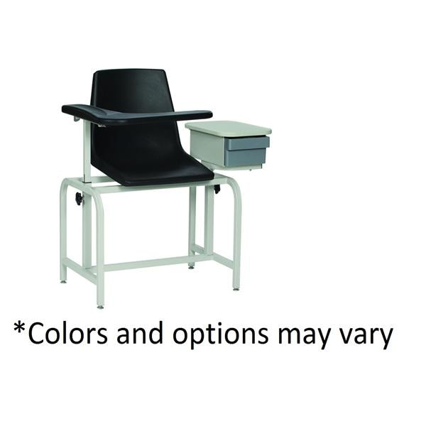 Blood Draw Chair Black Steel 300lb Capacity Ea