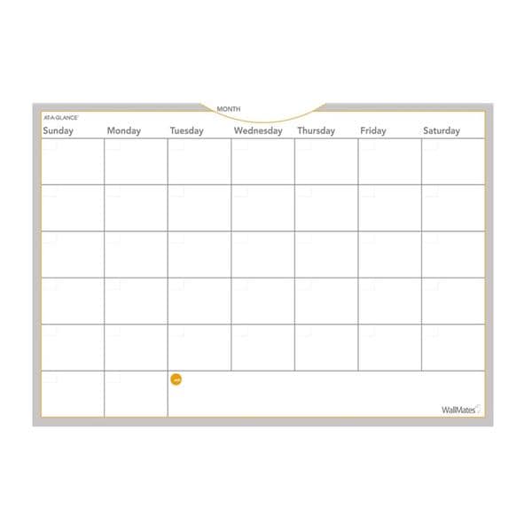 At-A-Glance WallMates Dry-Erase Calendar Monthly Undated Ea