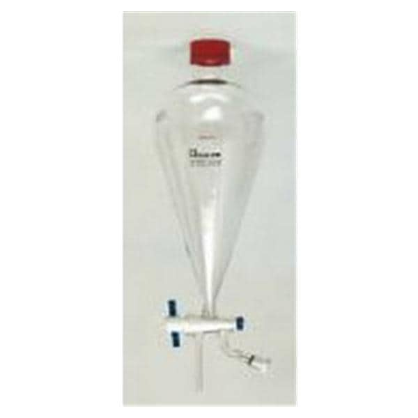 VentSep Separatory Funnel Glass Clear 2000mL Ea