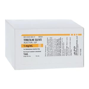 Terbutaline Sulfate Injection 1mg/mL PF SDV 1mL 25/Bx