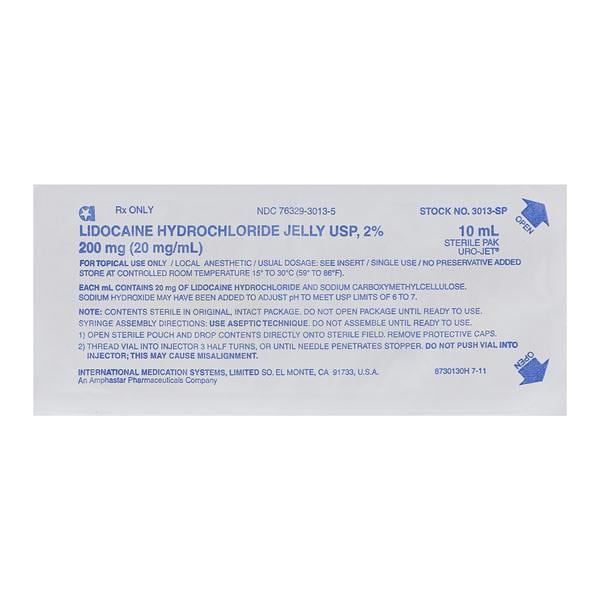 Lidocaine Urojet Topical Jelly 2% Preservative Free Prefilled Syringe 10mL 25/Pk