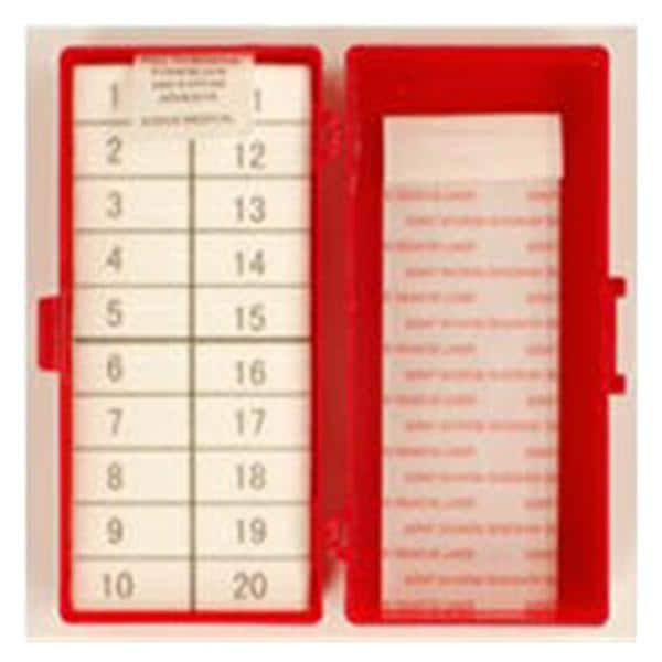 Counter Needle 1/2 Foam Block/1/2 Adhesive 20/40 Count Red Sterile 64/Ca