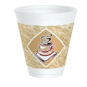 Dart Cafe G Design Foam Cups 12 Oz Brown/Red/White 1000/Bx
