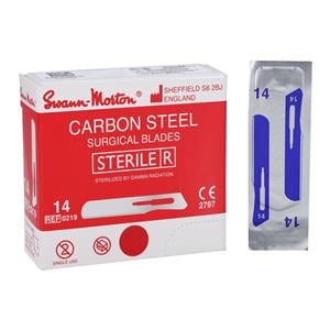 Blade Surgical Swann Morton #14 Carbon Steel Sterile Disposable 100/Bx